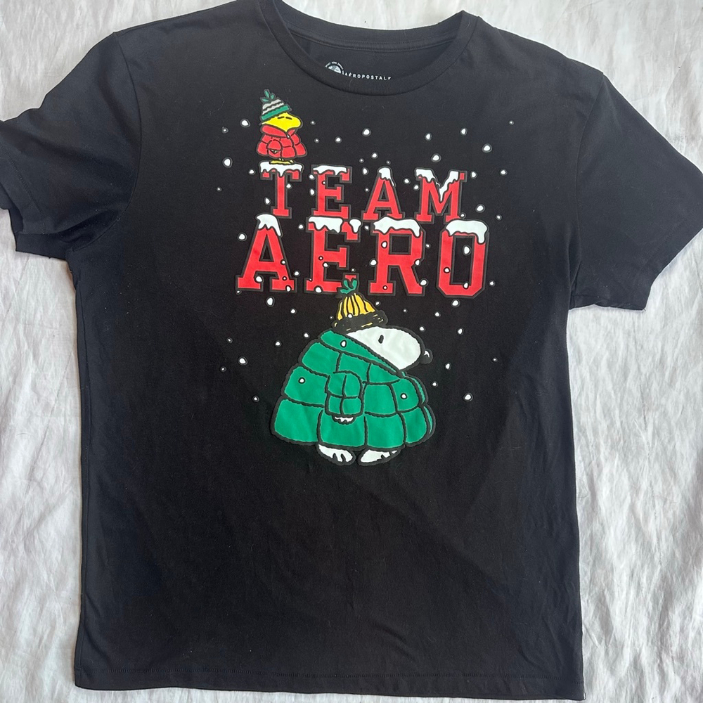 EUC Unisex Adult Large Aeropostale Peanuts Collab Snoopy Woodstock SS TShirt
